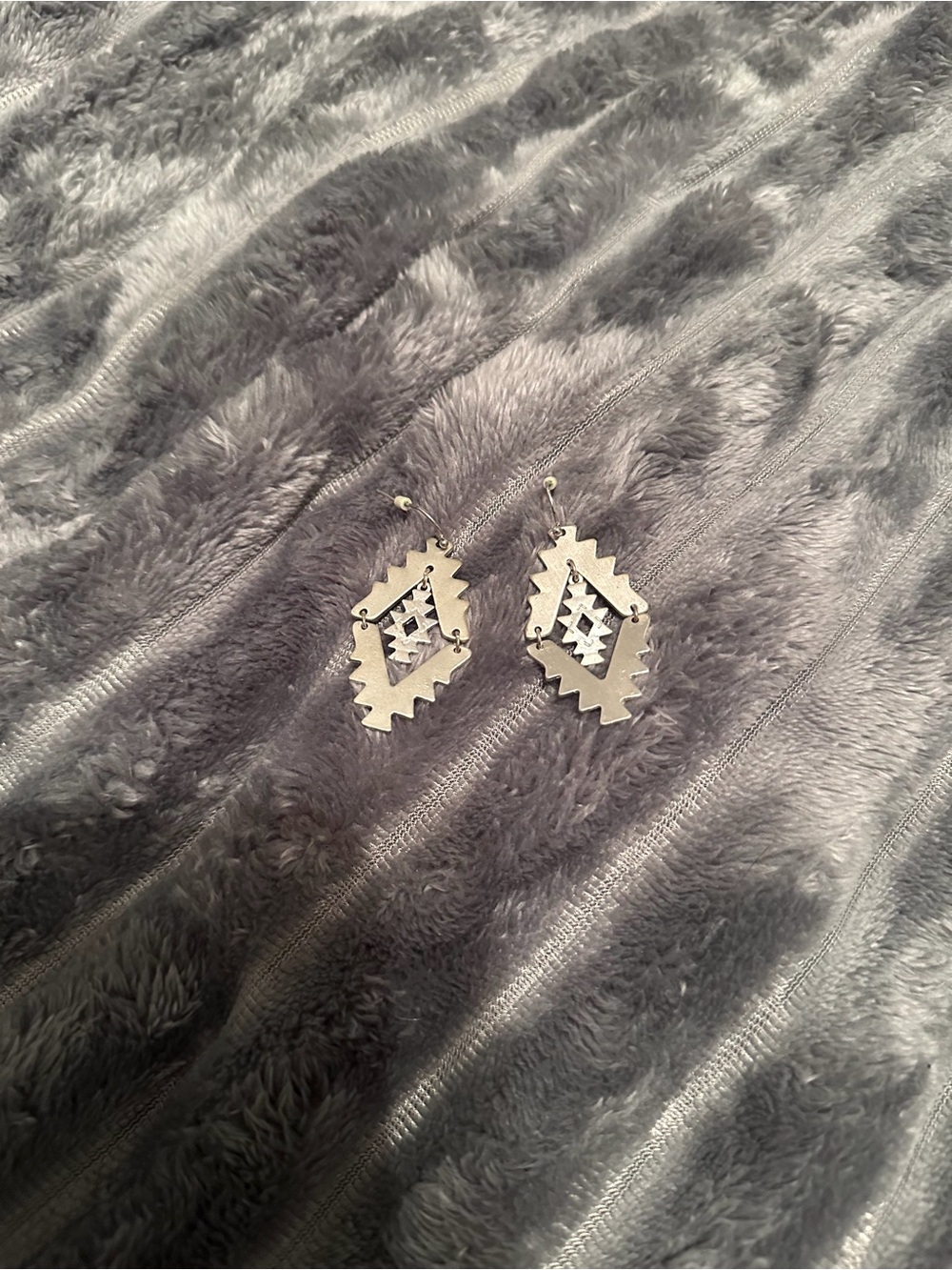 Silver Aztec Dangle Earrings